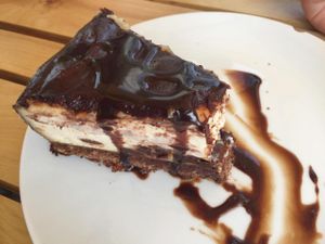 Chocolate cheesecake at Loving Hut in Claremont