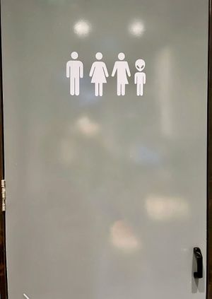 Gender neutral bathroom ￼  at Moka Bros in Chengdu