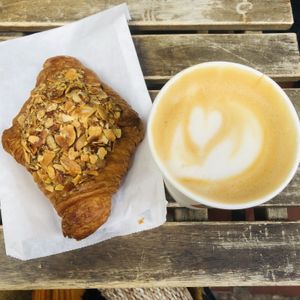 Vegan croissants and so many vegan mylks!  at Nibble Chocolate - Little Italy in San Diego