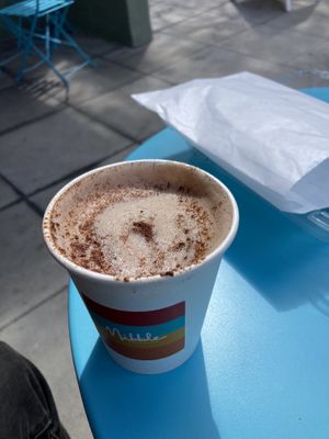 Cayenne hot chocolate after a few sips  at Nibble Chocolate - Little Italy in San Diego