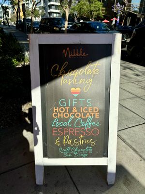Sign  at Nibble Chocolate - Little Italy in San Diego