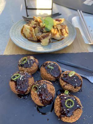 Falafel en aubergine tempura   at Restaurant The City in Eindhoven