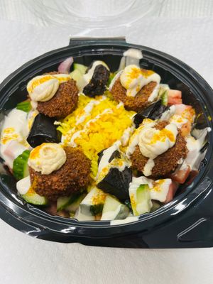 Rice bowl with falafel  at Around The Table in Kingston