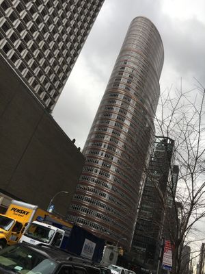 Lipstick building (across the street).  at Chipotle - 55th and 3rd in New York City