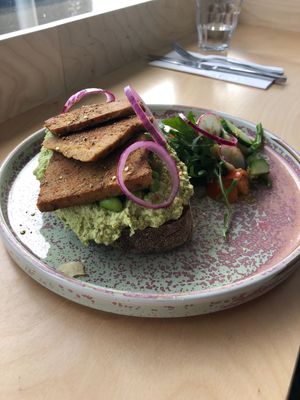 Tofu and greens  at Birch in Newcastle