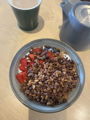 Sea salt granola and chai   at Birch in Newcastle
