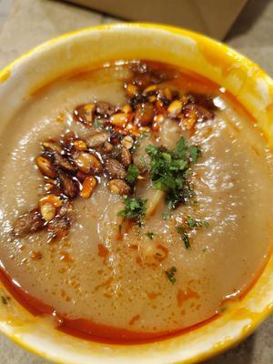 Apple garlic soup at The Crypt in Denver