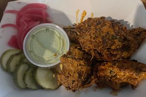 Vegan gluten free pakora  at The Crypt in Denver