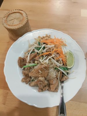 Pad Thai + mock chicken (too chicken-y for me) at Chiang Rai in Long Beach
