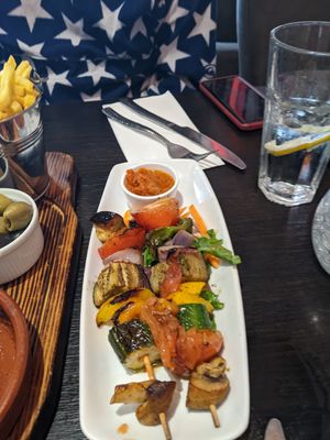 Vegetable skewers with tomato dip at Central 42 in Beverley
