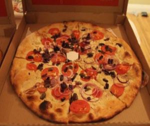 vegan greek at zpizza in Long Beach