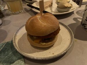 Fish burger at Rozey in Amersfoort