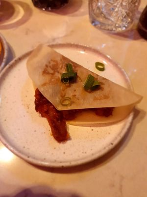 Oyster mushrooms in a thin pancake at Rozey in Amersfoort