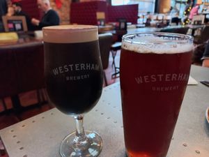 Vegan beers on tap at Westerham Brewery Tap Room & Shop in Westerham