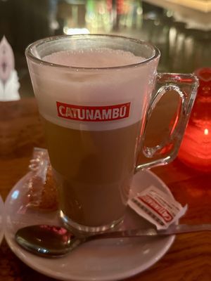 Latte with oat milk at Gourmet Market in Tilburg