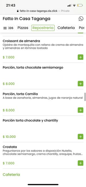   at Fatto in Casa  in Taganga