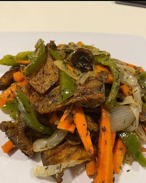 Sol Mushroom Cerviche 

- Lightly fried with onions, green and red peppers, fresh thyme, carrots, scotch bonnet peppers, apple cider vinegar. at Vegan Sol in Ajax