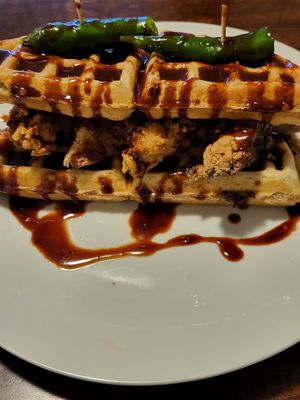Vegan sol waffles and chickn at Vegan Sol in Ajax