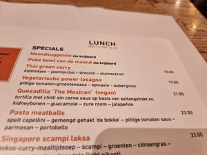 One vegan option at NOMAD in Bruges