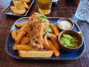 Delicious banana blossom! at Rock Point Inn in Lyme Regis