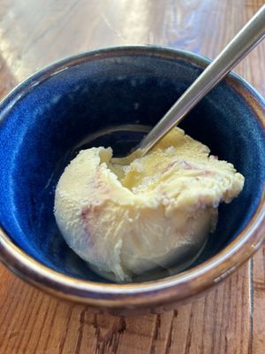 Vegan Raspberry dessert   at Rock Point Inn in Lyme Regis