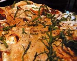 margherita classico: tomato, fresh basil, soy mozzarella at Sublime Restaurant and Bar in Fort Lauderdale