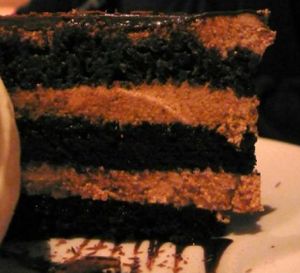 chocolate nirvana: milk chocolate, kahlua butter creme, dark chocolate ganache at Sublime Restaurant and Bar in Fort Lauderdale