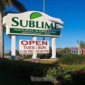 sign from road. taken 12/09 at Sublime Restaurant and Bar in Fort Lauderdale