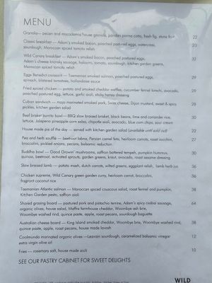 Lunch Menu (20 Apr 24) at Wild Canary Bistro in Brookfield
