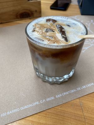 Iced latte  at Sarajevo Cafe Jardin in San Cristobal De Las Casas