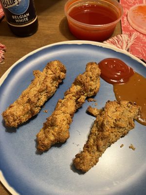 Air-fried Extra Crispy Chick’n Strips  at Atlas Monroe in San Diego