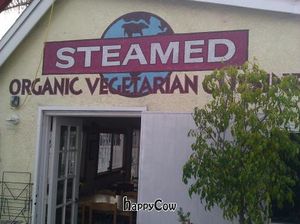 Signage at Steamed - Organic Vegetarian Cuisine in Long Beach