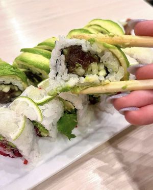 kanpyo caterpillar roll  at Zen Sushi in Dallas