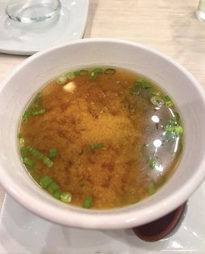 vegan miso soup  at Zen Sushi in Dallas