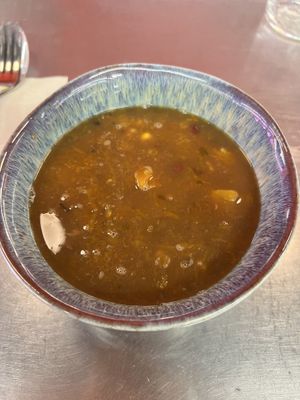 “Tres Hermanas” soup! (I enjoyed listening to the story behind the name of this dish😄  at Plantamientos in Madrid