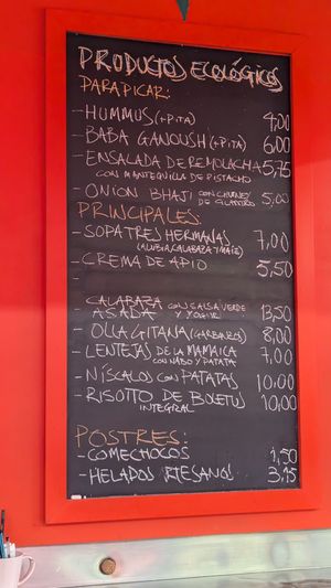 The menu at Plantamientos in Madrid