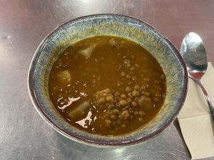 Lentil, potato and turnip stew   at Plantamientos in Madrid