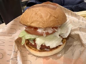 Vegan “botanical” burger  at Umami Burger - Kinshicho Parco in Tokyo