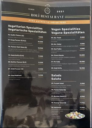 Vegetarisch und vegane Optionen  at Holi in Cologne