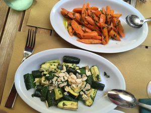 Side dishes : carrots and zucchini at La Zucca in Venice