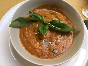 Tomato and bean soup at La Zucca in Venice