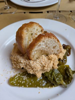 warm humus, on different peppers at La Zucca in Venice