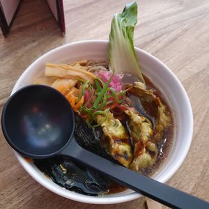 Vegan Gyoza Ramen at SALT in Hamilton