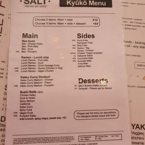 Lunch when visited 14/03/2025 at SALT in Hamilton