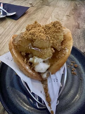 fried bao bun apple pie  at SALT in Hamilton