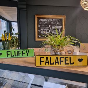 Counter at Fluffy Falafel in Kortrijk