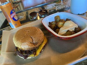 Vegan burger and kock potatoes   at Le KocK in Reykjavik
