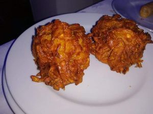 Onion bahji at Addu's Indian Restaurant in Doncaster