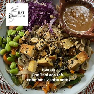 Our new pad thai - no gluten, all the flavor! at Tulsi Cafe y Plantas in Ciudad Colon
