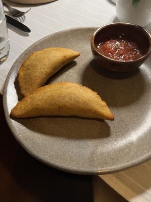 lions mane empanada  at Gioia Cocina Botánica in Buenos Aires